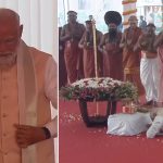 PM Modi Bows Before Sacred ‘Sengol’ as Mark of Respect Before Installing Historical Sceptre in New Parliament Building (Watch Video)